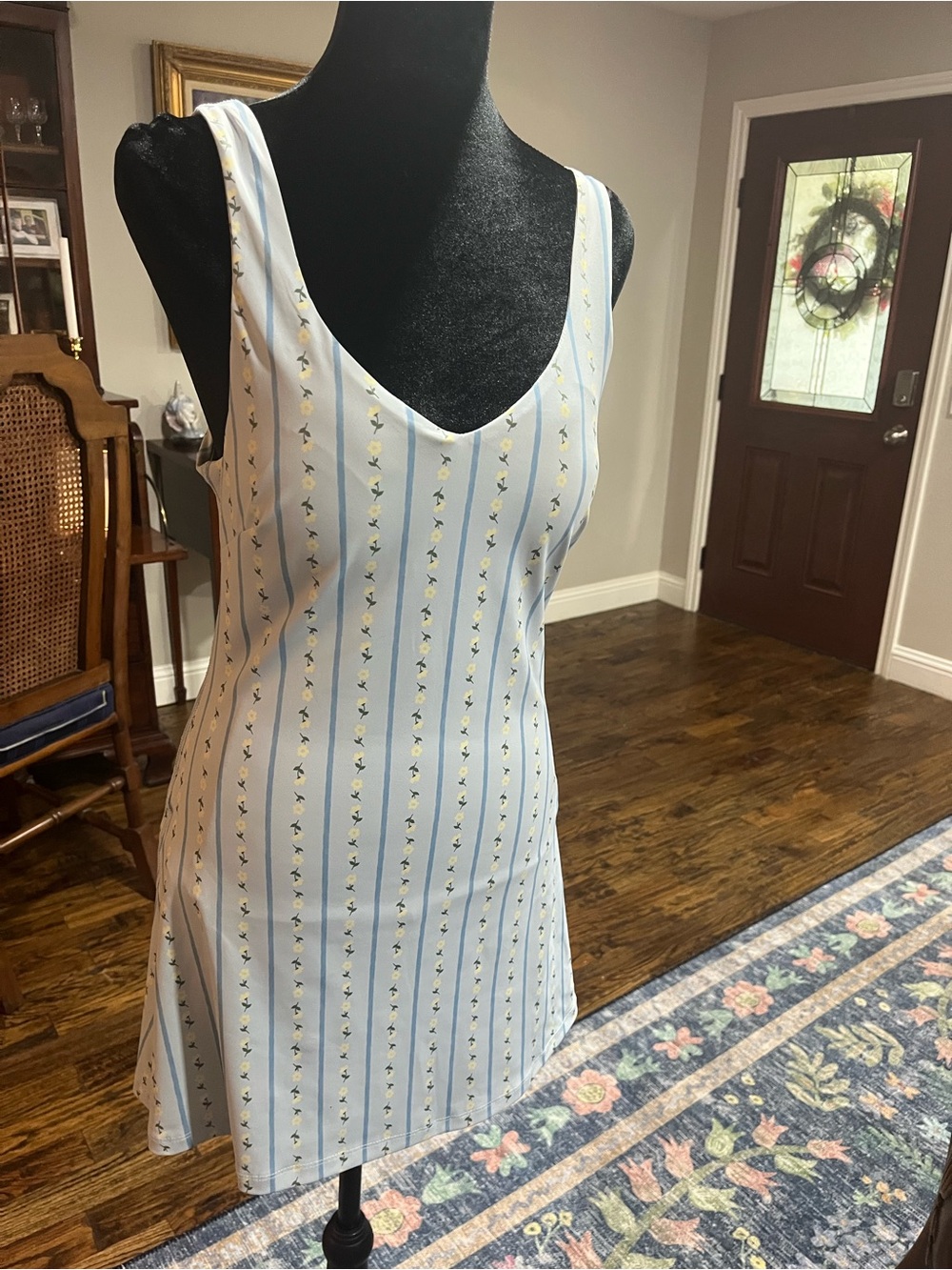 Karlie Light Blue Floral Athletic Dress